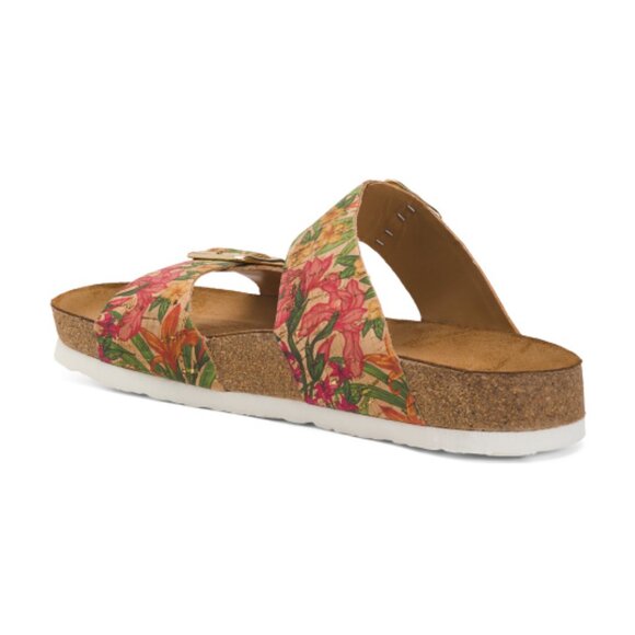 NEW HAFLINGER Andrea Two Band Footbed Comfort Sandals cork multi for women 563tn - Picture 3 of 10